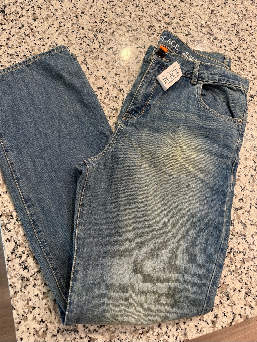 The Children's Place boys Light Wash Straight Leg Jeans 18 husky